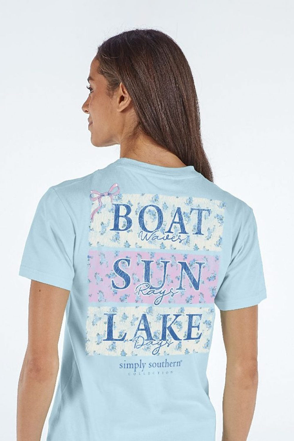 Womens Simply Southern Shirts Lake Days T-Shirt for Women in Sky Blue
