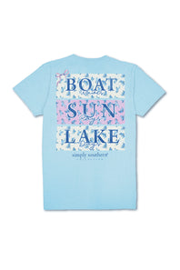 Womens Simply Southern Shirts Lake Days T-Shirt for Women in Sky Blue