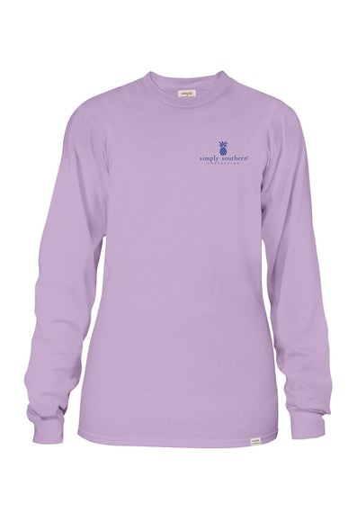 Simply Southern Plus Size Long Sleeve Be A Light T-Shirt for Women in Lilac