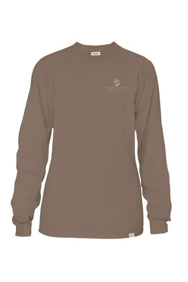 Womens Simply Southern Long Sleeve Fall Leaves T-Shirt for Women in Army