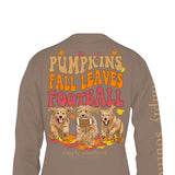 Womens Simply Southern Long Sleeve Fall Leaves T-Shirt for Women in Army
