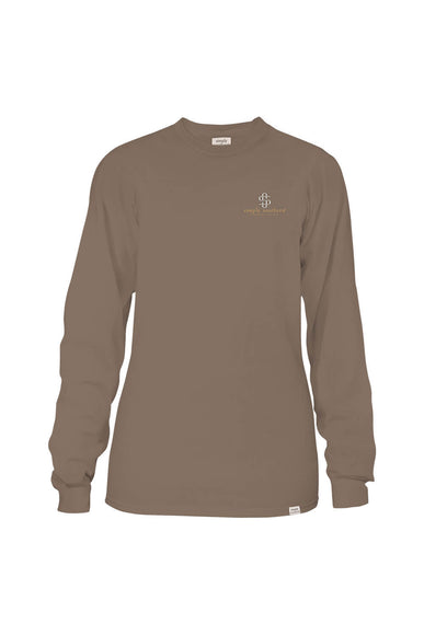 Simply Southern Youth Long Sleeve Fall Leaves T-Shirt for Girls in Army 