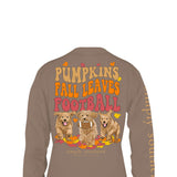 Simply Southern Youth Long Sleeve Fall Leaves T-Shirt for Girls in Army 