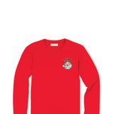 Simply Southern Leopard Hat Santa Long Sleeve T-Shirt for Women in Red