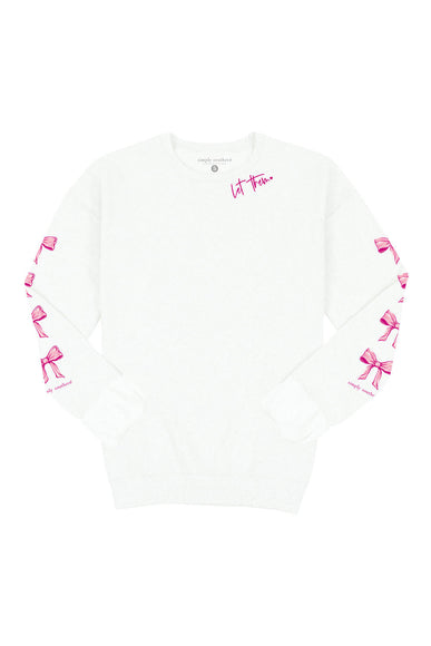 Simply Southern Let Them Fleece Crewneck for Women in White