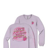 Simply Southern Plus Size Life Is Short Make It Sweet Long Sleeve T-Shirt for Women in Purple