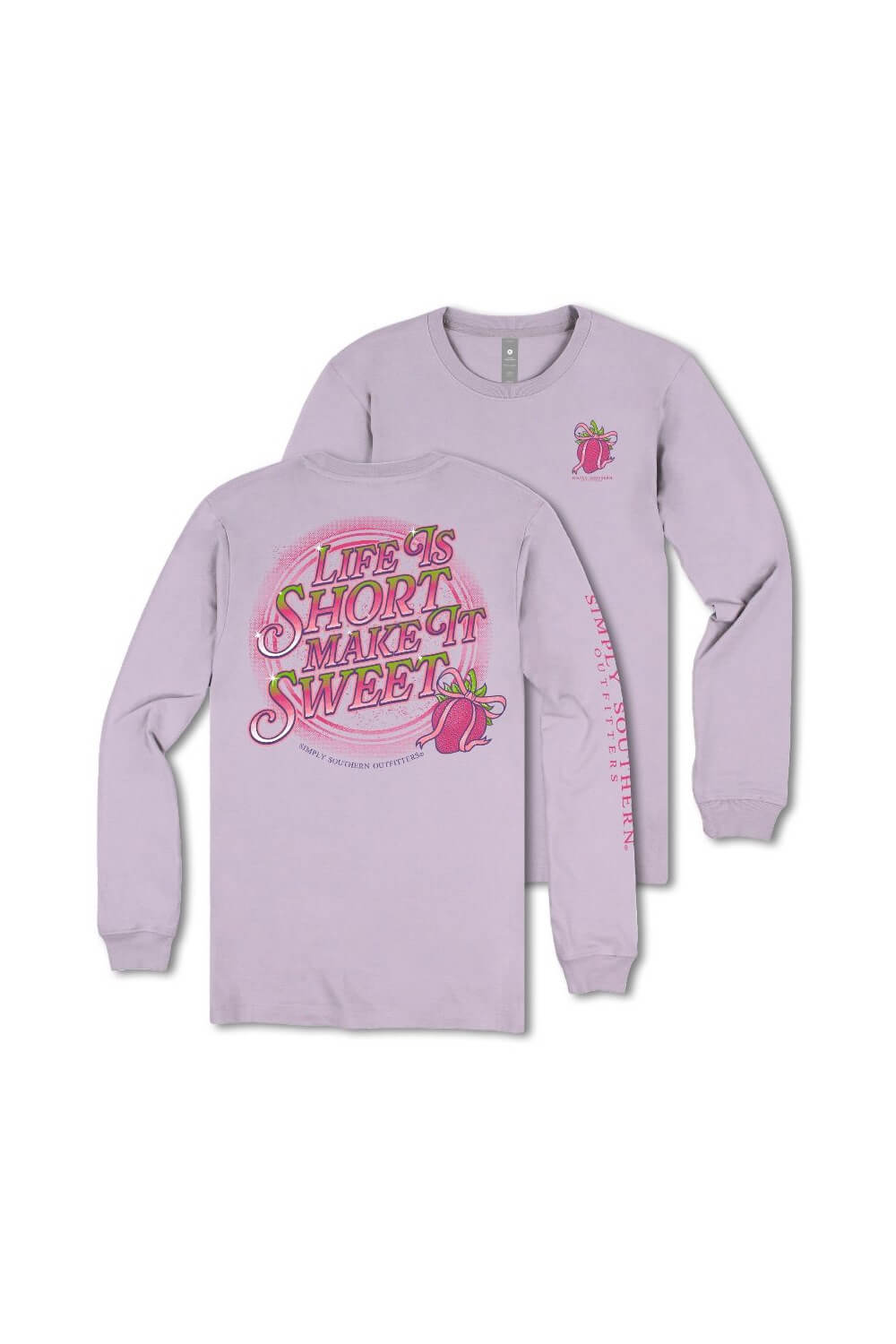 Simply Southern Life Is Short Make It Sweet Long Sleeve T-Shirt for Women in Purple