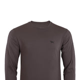 Simply Southern Men's Shirts Long Sleeve Brown Dog T-Shirt for Men in Grey