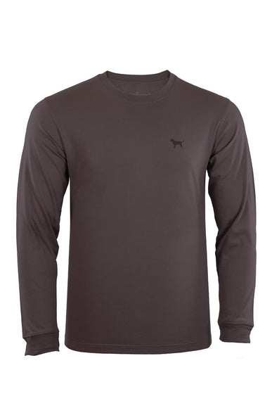 Simply Southern Men's Shirts Long Sleeve Brown Dog T-Shirt for Men in Grey