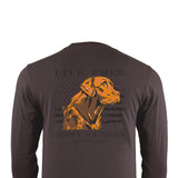 Simply Southern Men's Shirts Long Sleeve Brown Dog T-Shirt for Men in Grey