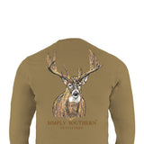 Mens Simply Southern Shirts Long Sleeve Deer T-Shirt for Men in Brown