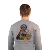 Simply Southern Men's Long Sleeve Hunt Lab Duck T-Shirt for Men in Grey