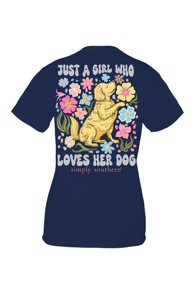Simply Southern Womens Plus Size Loves Her Dog T-Shirt for Women in Navy