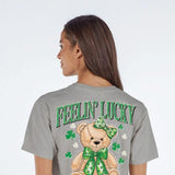 Women's Shirts Simply Southern Lucky Teddy T-shirt for Women in Heather Grey