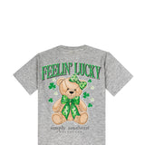 Women's Shirts Simply Southern Lucky Teddy T-shirt for Women in Heather Grey