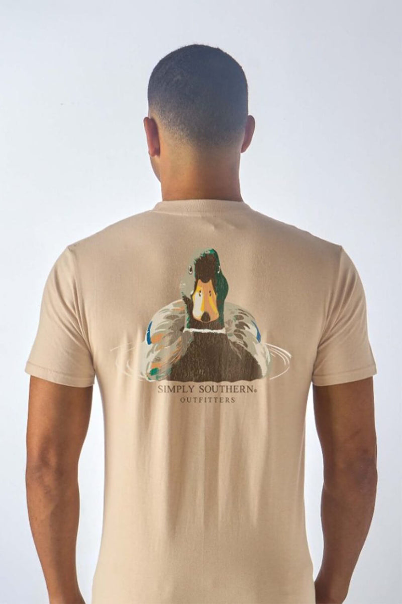 T-shirt Simply Southern Homme – Manches Longues, Gris, Motif Cerf/elk – Taille M