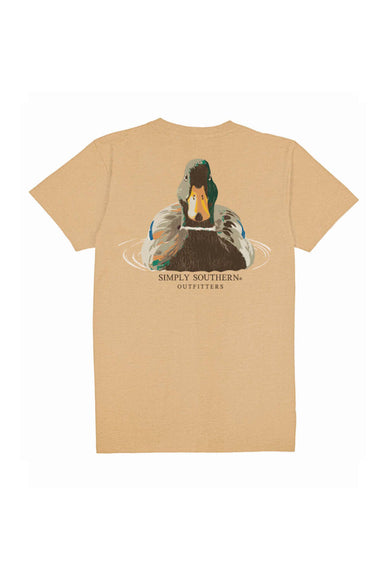 Simply Southern Men's Shirts Mallard Duck T-Shirt for Men in Khaki