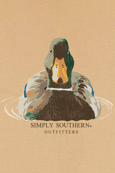 Simply Southern Men's Shirts Mallard Duck T-Shirt for Men in Khaki