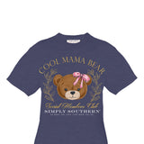Simply Southern Plus Size Cool Mama Bear T-Shirt for Women in Heather Grey