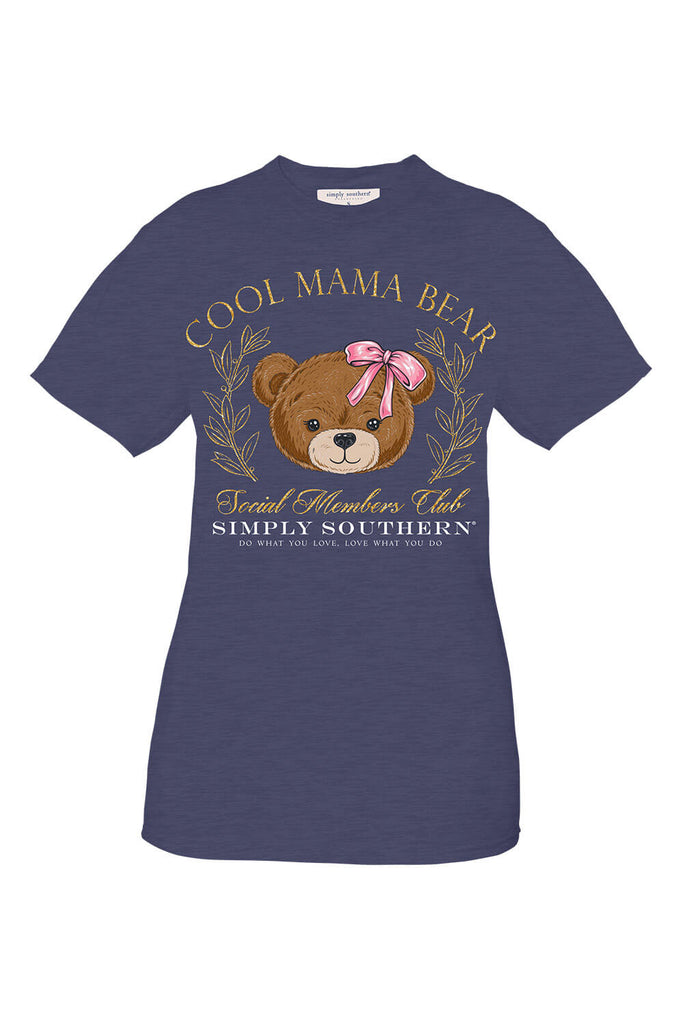 Simply Southern Cool Mama Bear T-Shirt for Women in Heather Grey 