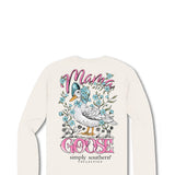 Simply Southern Plus Size Mama Goose Long Sleeve T-shirt for Women in Linen