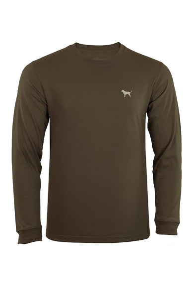 Men's Simply Southern Long Sleeve Camo Dog T-Shirt for Men in Umber