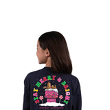 Simply Southern Youth Long Sleeve Merry & Bright T-Shirt for Girls in Blue
