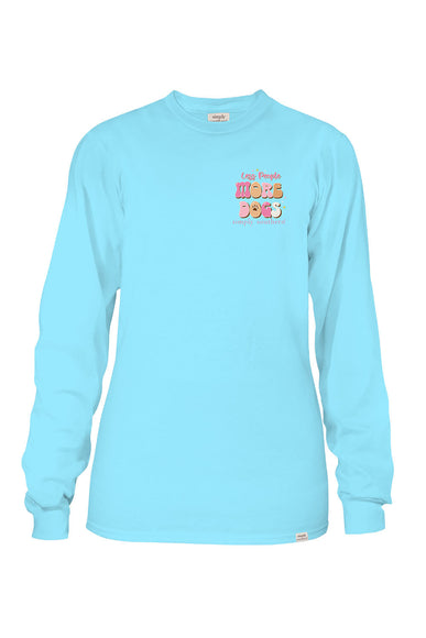 Simply Southern Long Sleeve More Dogs T-Shirt for Women in Pool