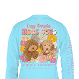 Simply Southern Long Sleeve More Dogs T-Shirt for Women in Pool