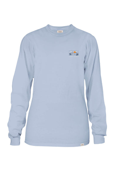 Simply Southern Long Sleeve Take Me To The Mountains T-Shirt for Women in Fog 