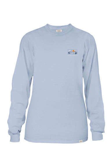 Simply Southern Plus Size Long Sleeve Take Me To The Mountains T-Shirt for Women in Fog