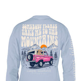Simply Southern Plus Size Long Sleeve Take Me To The Mountains T-Shirt for Women in Fog