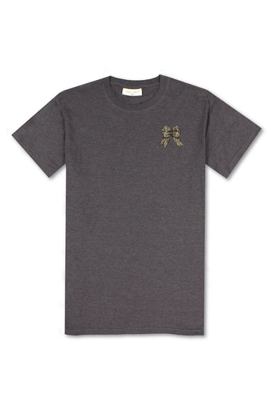 Simply Southern Plus Size Multi Camo Bow T-Shirt for Women in Grey