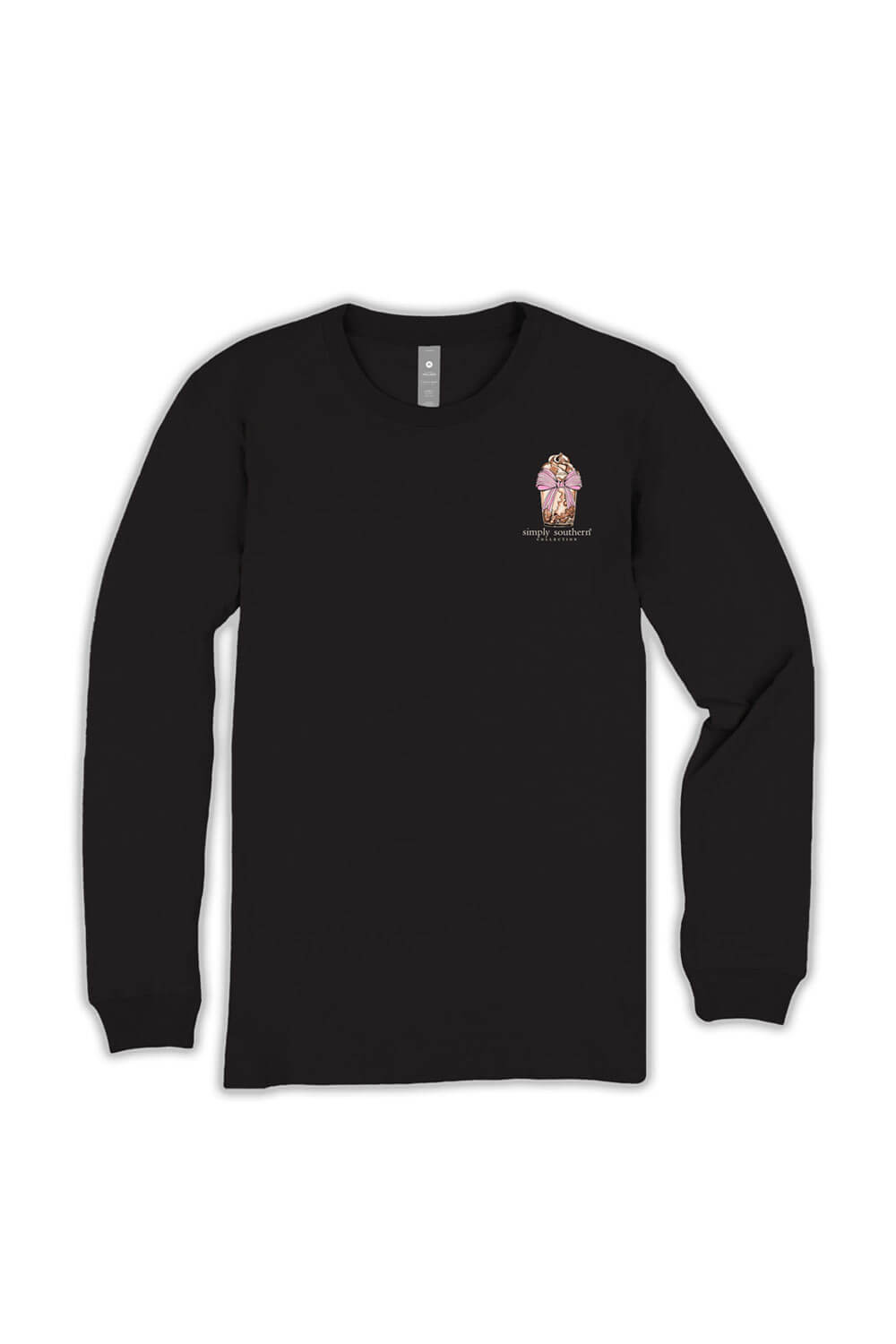 Simply Southern Womens Shirts Coffee Makes Me Much Nicer Long Sleeve T-shirt for Women in Black