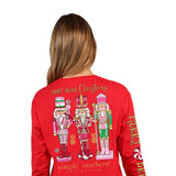 Simply Southern Long Sleeve Nutcracker T-Shirt for Women in Red