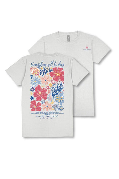 Womens Simply Southern Everything Will Be Okay T-shirt for Women in Beige