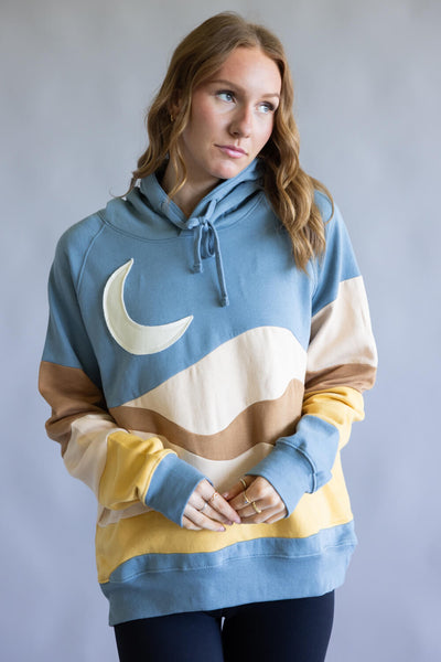 Simply Southern Moon Patch Hoodie for Women in Multi