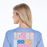 Simply Southern Patch Work Logo T-Shirt for Women in Wave Blue
