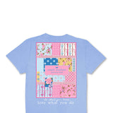 Simply Southern Patch Work Logo T-Shirt for Women in Wave Blue
