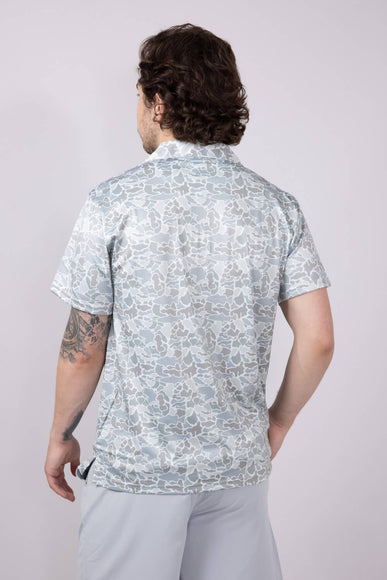 Mens Simply Southern Camo Print Polo for Men in Green