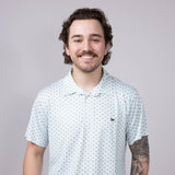 Mens Simply Southern Golf Print Polo for Men in Green