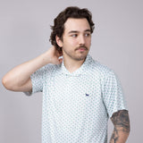 Mens Simply Southern Golf Print Polo for Men in Green