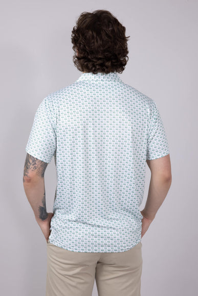 Mens Simply Southern Golf Print Polo for Men in Green