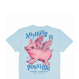 Simply Southern Women's Plus Size Anything Is Possible T-shirt for Women in Ice Blue