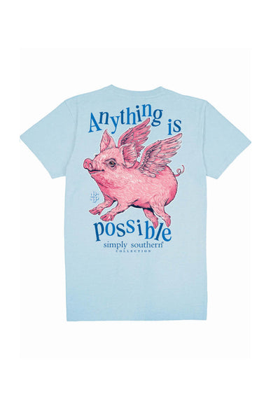 Simply Southern Women's Plus Size Anything Is Possible T-shirt for Women in Ice Blue