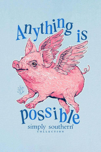 Simply Southern Women's Plus Size Anything Is Possible T-shirt for Women in Ice Blue