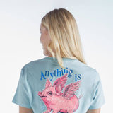 Simply Southern Women's Tees Anything is Possible T-shirt for Women in Ice Blue