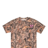 Simply Southern Plus Size Camo Pink Bow T-Shirt for Women in Brown