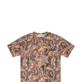 Simply Southern Camo Pink Bow T-Shirt for Women in Brown