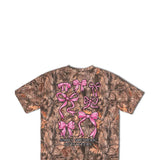 Simply Southern Camo Pink Bow T-Shirt for Women in Brown